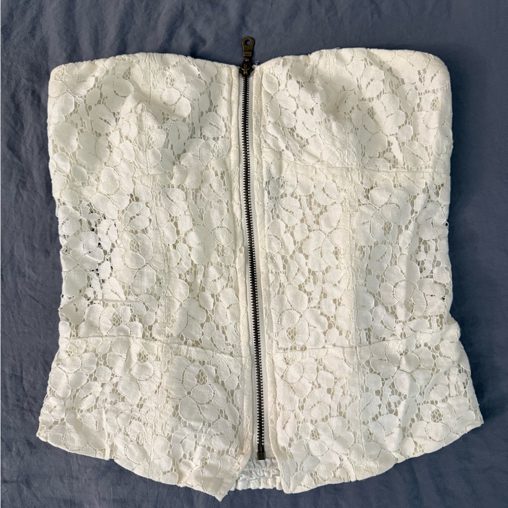 Rue21 White Lace Strapless Top